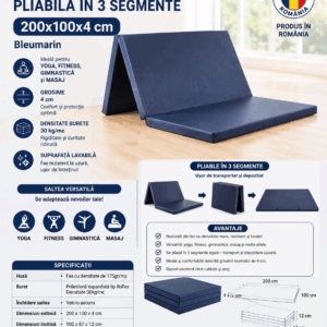 Saltea gimnastica pliabila EvoGym Art 200x100x4cm
