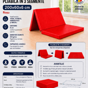 Saltea gimnastica pliabila EvoGym Art 200x60x6cm