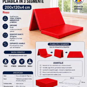 Saltea gimnastica pliabila EvoGym Art 200x120x4cm