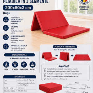 Saltea gimnastica pliabila EvoGym Art 200x60x3cm