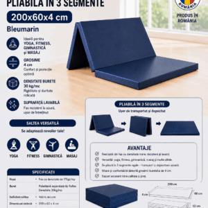 Saltea gimnastica pliabila EvoGym Art 200x60x4cm