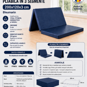 Saltea gimnastica pliabila EvoGym Art 200x120x3cm