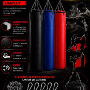 Sac de box EvoGym ART 120 x 35 cm umplut