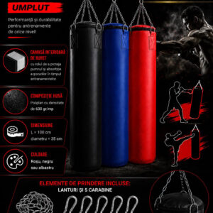 Sac de box EvoGym ART 100 x 35 cm umplut