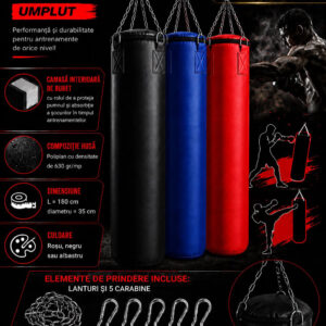 Sac de box EvoGym ART 180x35 cm umplut