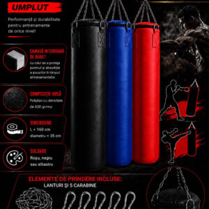 Sac de box EvoGym ART 160 x 35 cm umplut