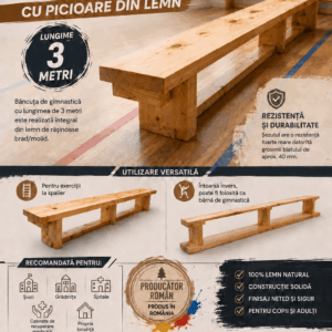 Banca gimnastica din lemn 3 metri