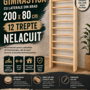 Spalier gimnastica EvoGym Art 200/80 cm 12 trepte nelacuit