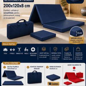 Set saltea yumeiho 200x120x8 cm bleumarin