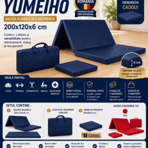Set saltea yumeiho 200x120x6 cm bleumarin