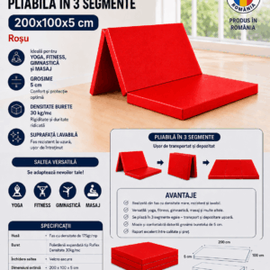 Saltea gimnastica pliabila EvoGym Art 200x100x5cm