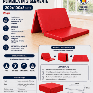 Saltea gimnastica pliabila EvoGym Art 200x100x3cm