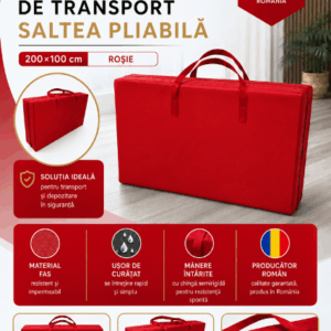 Geanta de transport saltea pliabila 200×100 cm rosie