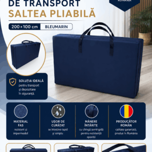 Geanta de transport saltea pliabila 200×100 cm bleumarin