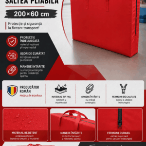 Geanta de transport saltea pliabila 200×60 cm rosu