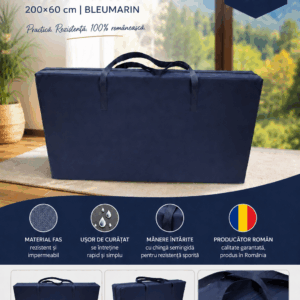 Geanta de transport saltea pliabila 200×60 cm bleumarin