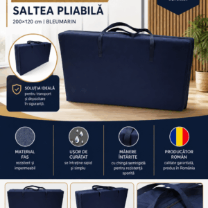 Geanta de transport saltea pliabila 200×120 cm bleumarin