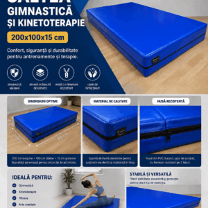Saltea gimnastica 200x100x15 cm cu husa din pvc