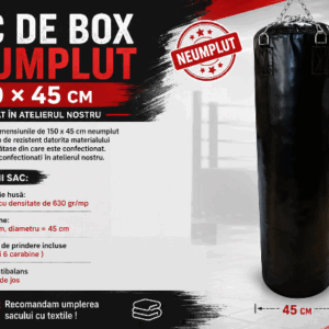 Sac de box Gladiator 150x45 cm Negru nemplut